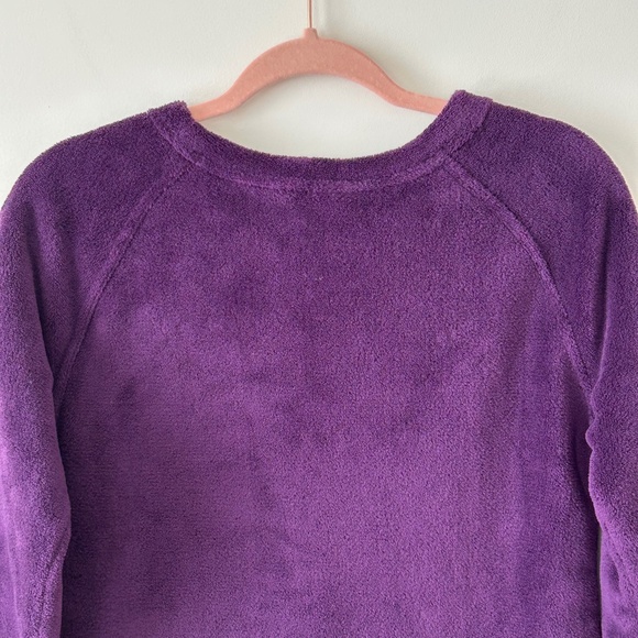 Charter Club Purple Plush Fleece Crewneck Top - Picture 12 of 16